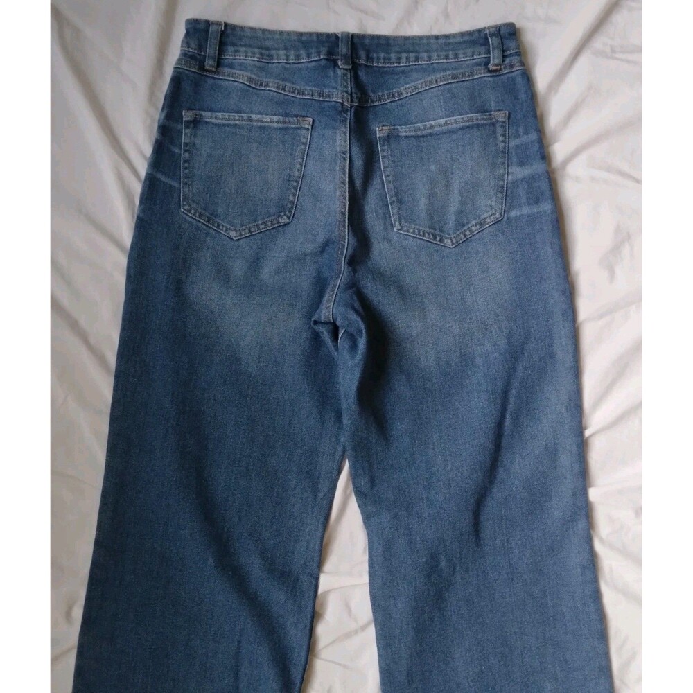 Peace Love Eco By Rewash Super High Rise Distressed Jeans Straight Size 11/30 - Picture 7 of 9